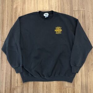 Vintage UNC ROTC Lee Black Crewneck Sweater with Yellow Emblem